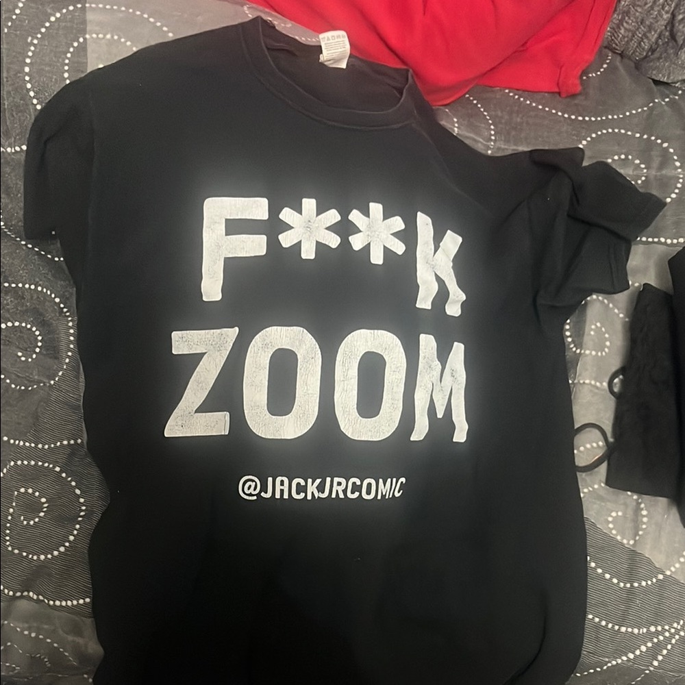 Black Graphic Tee with White Print